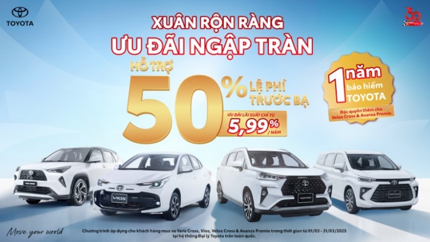 Ưu đãi đến 50% thuế trước bạ, sở hữu xe Toyota ngay trong tháng 3/2025